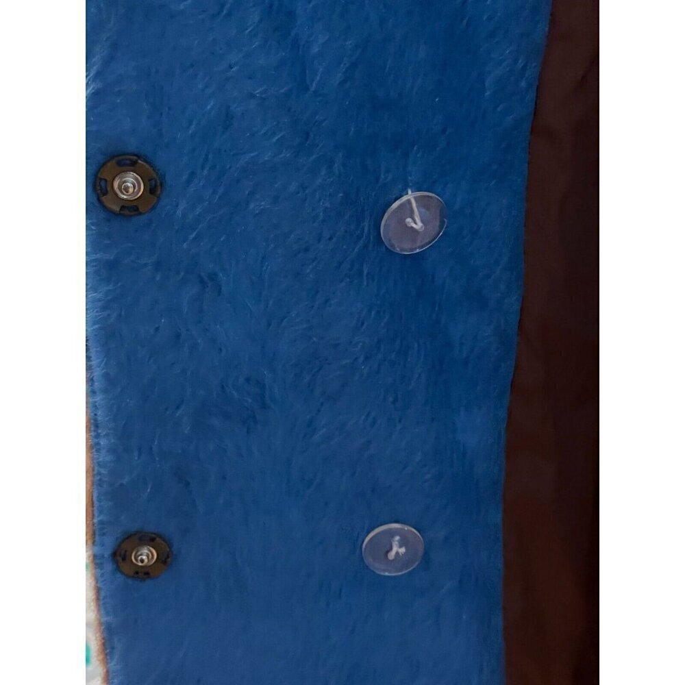 L'atiste By Amy Womens Brown Blue Notch Lapel Double Breasted Coat Size L - Picture 4 of 7